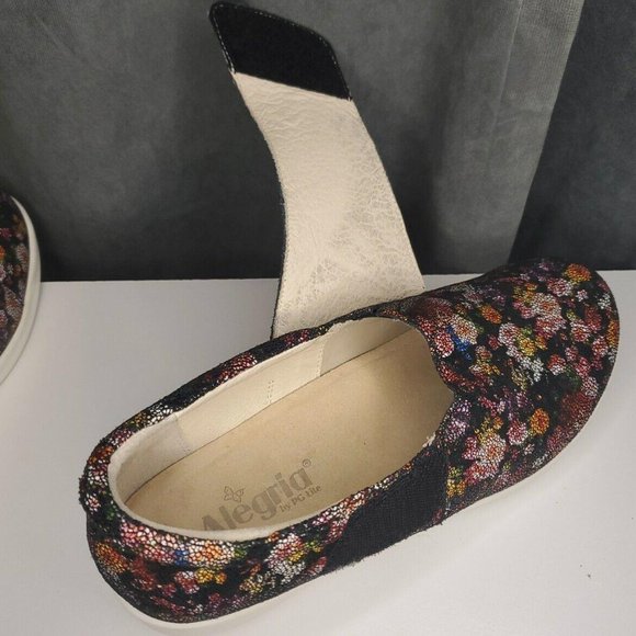 Alegria by PG Lite Women’s Slip On Shoes Sz 41 US 10 Floral Leather - Picture 8 of 9